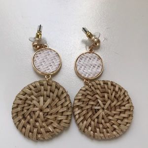 Summer raffia/woven earring